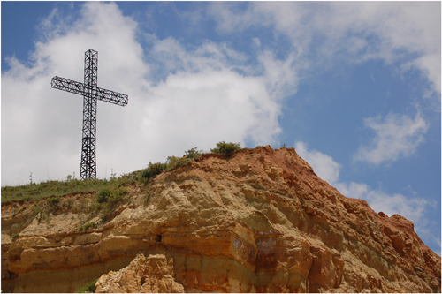 Cross on a hill in the middle east (library image)